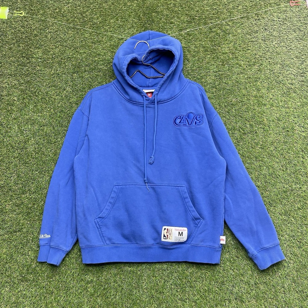 Cleveland Cavs Mitchell & Ness Hoodie Mens Medium NBA Pullover Sportswear Blue